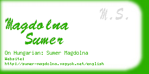 magdolna sumer business card